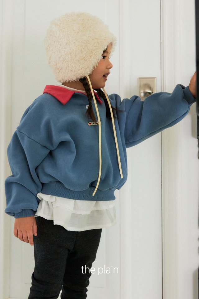 Plain - Korean Children Fashion - #discoveringself - Rose Collar Sweatshirt - 4