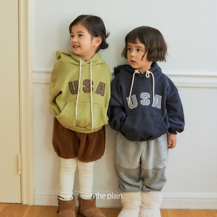Plain - Korean Children Fashion - #kidsshorts - USA Check Hoodie - 8