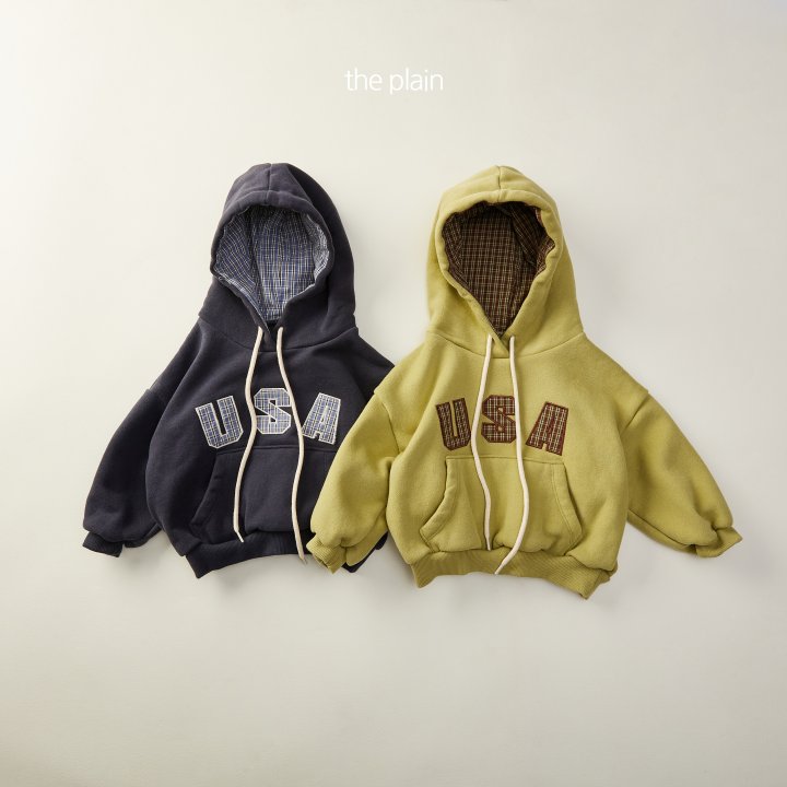 Plain - Korean Children Fashion - #toddlerclothing - USA Check Hoodie