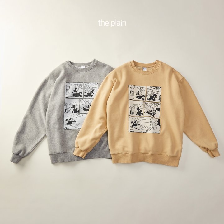 Plain - Korean Women Fashion - #momslook - Cartoon Sweatshirt (Mom)