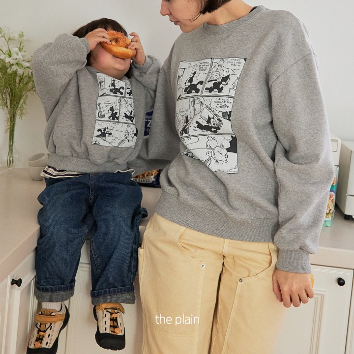 Plain - Korean Women Fashion - #womensfashion - Cartoon Sweatshirt (Mom) - 2
