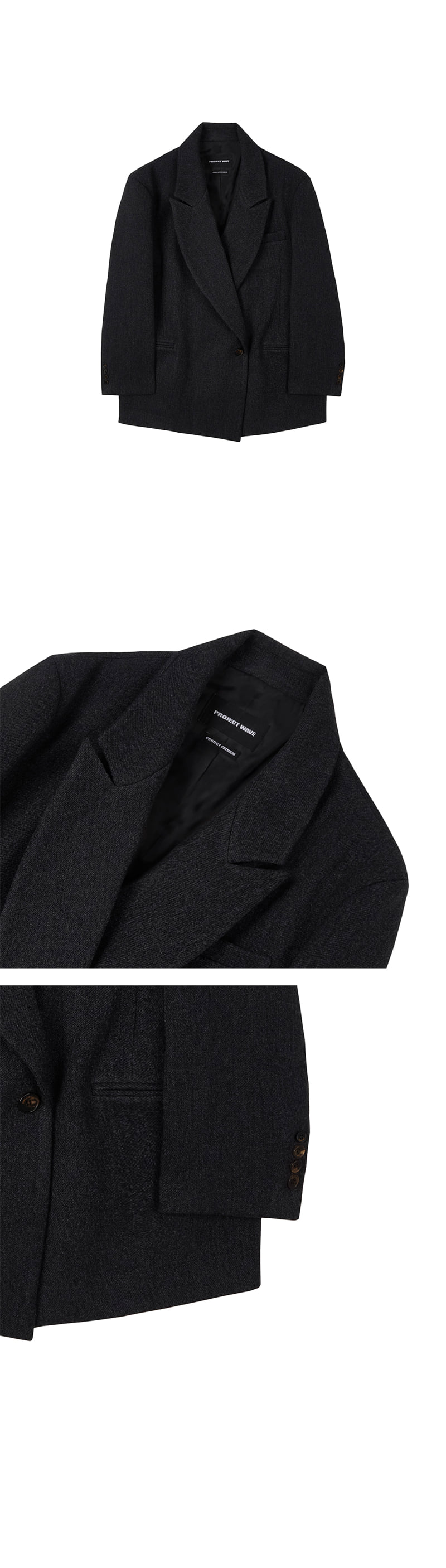 Project Wave - Korean Women Fashion - #momslook - Wool Twill Line Jacket - 6