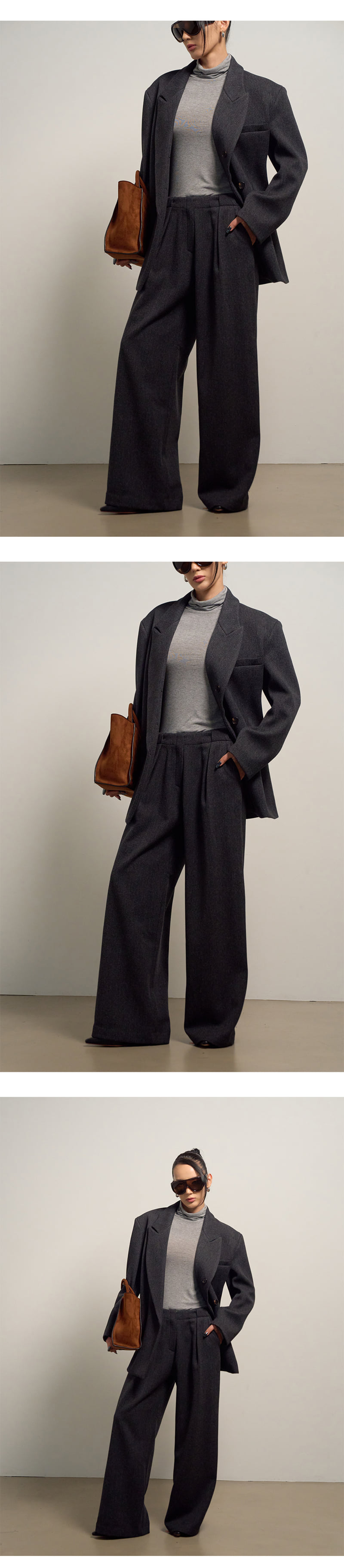 Project Wave - Korean Women Fashion - #momslook - Wool Twill Wide Pintuck Slacks