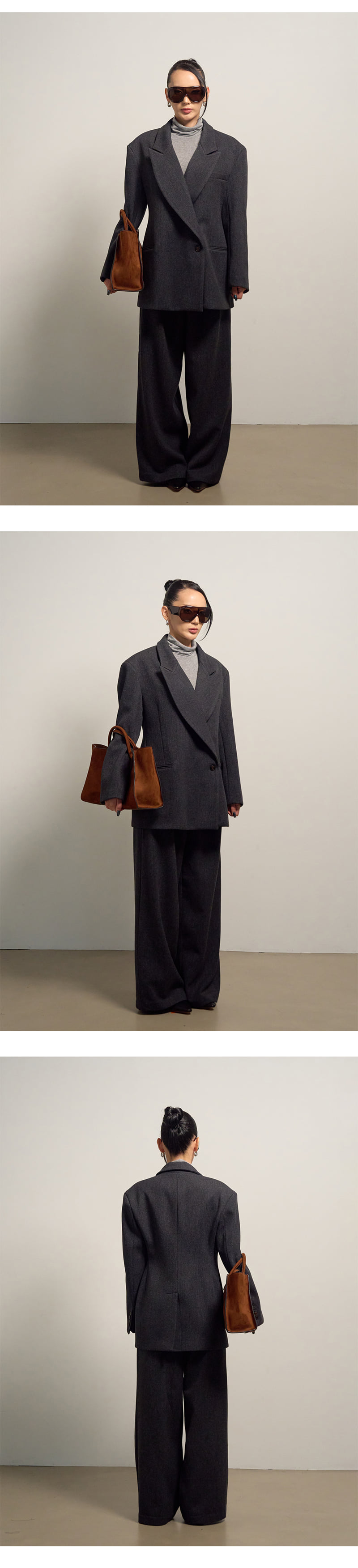 Project Wave - Korean Women Fashion - #momslook - Wool Twill Wide Pintuck Slacks - 5