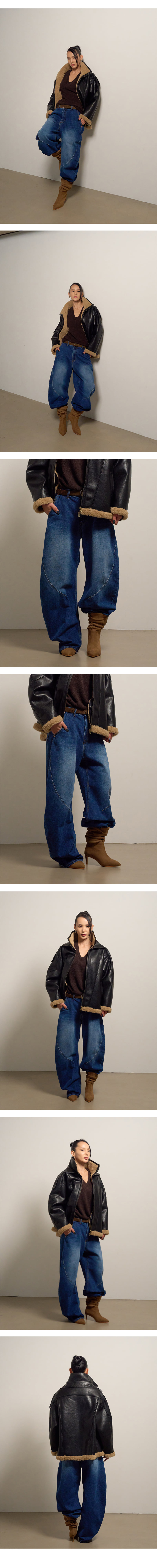 Project Wave - Korean Women Fashion - #momslook - Bold Cut Wide Denim Pants - 2