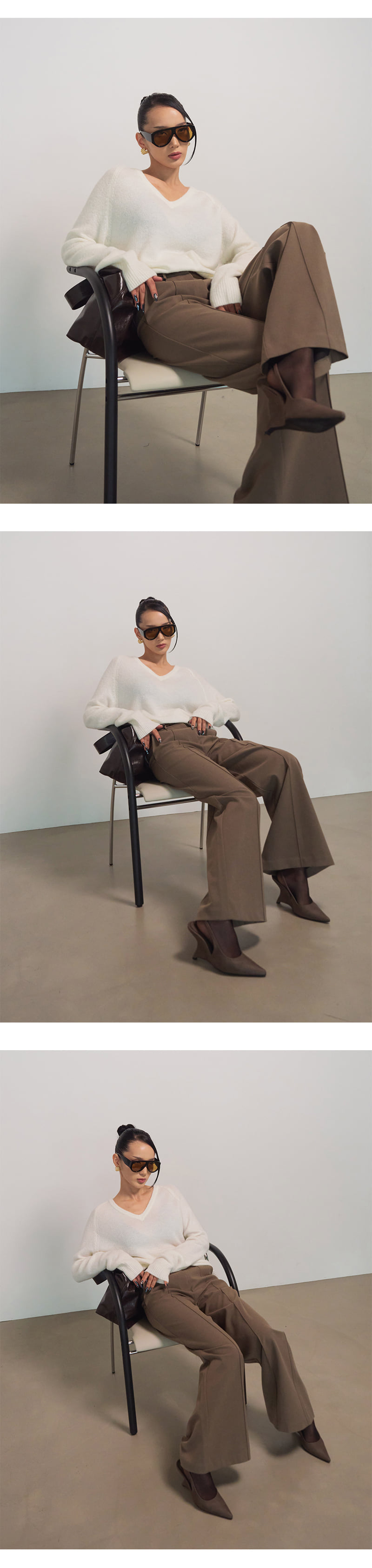 Project Wave - Korean Women Fashion - #momslook - Classic Pintuck Wool Wide Slacks - 6
