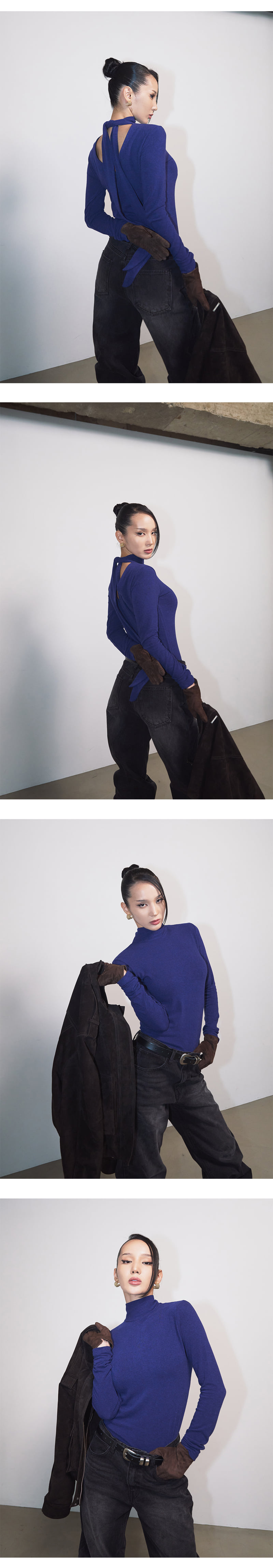 Project Wave - Korean Women Fashion - #momslook - Scott Two Way Muffler Turtleneck Tee