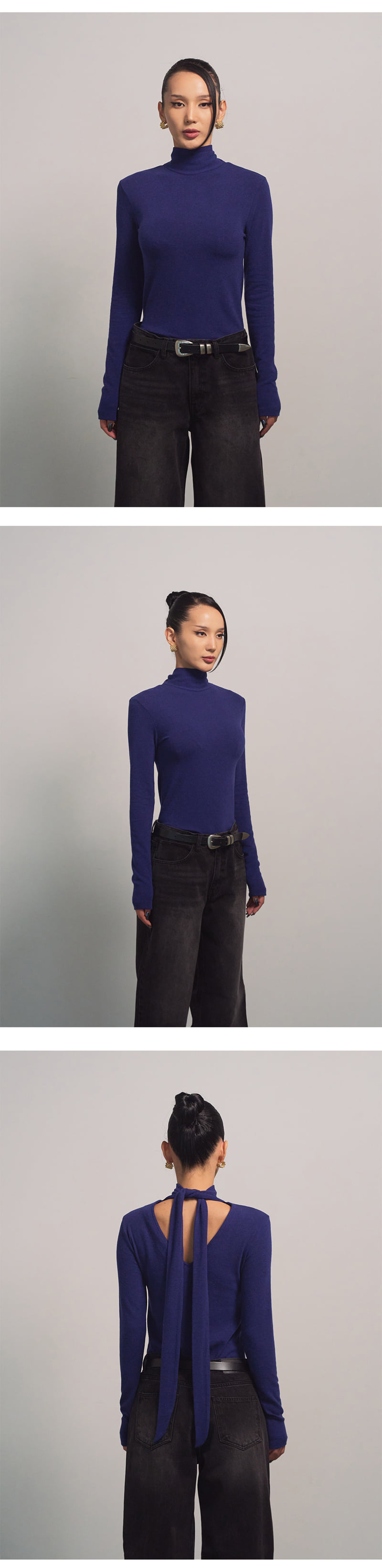 Project Wave - Korean Women Fashion - #momslook - Scott Two Way Muffler Turtleneck Tee - 5