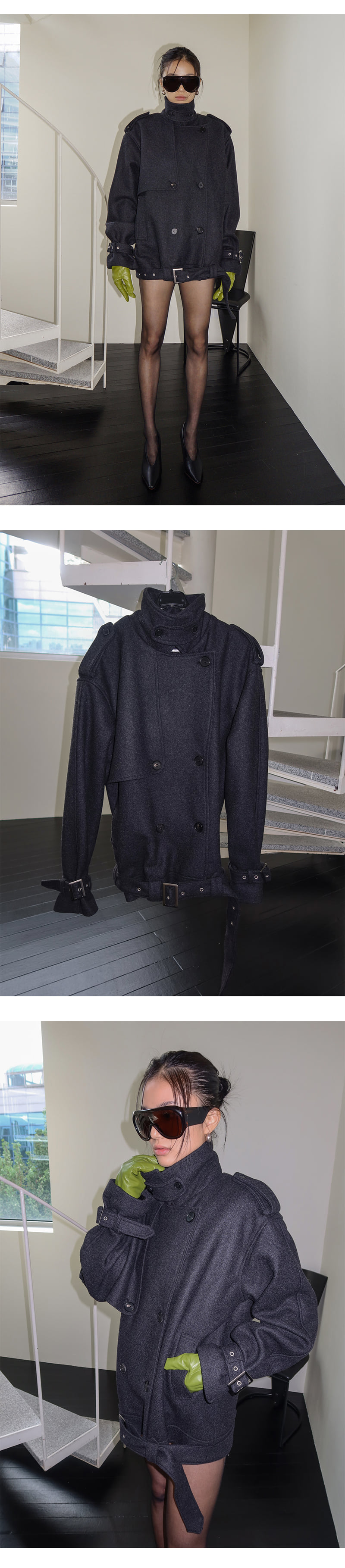 Project Wave - Korean Women Fashion - #romanticstyle - Most Wool Half Coat - 2