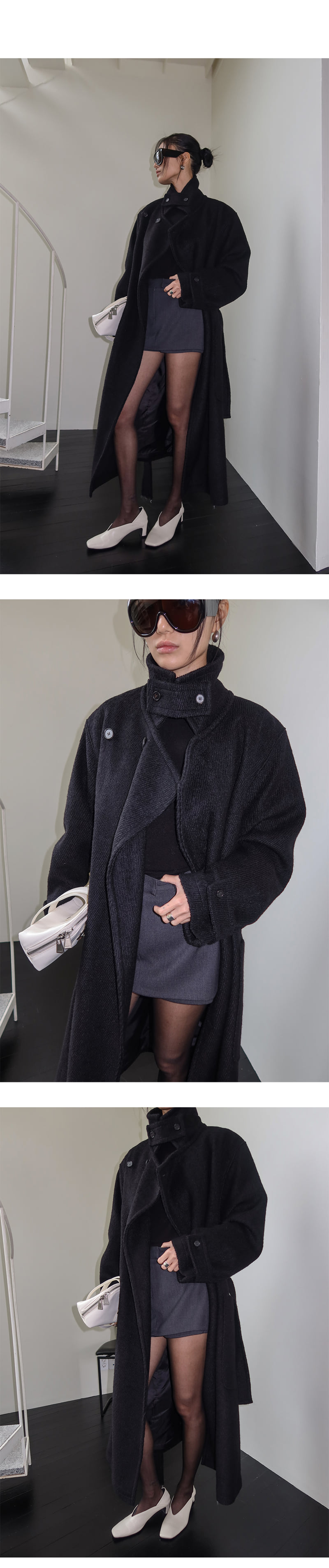 Project Wave - Korean Women Fashion - #romanticstyle - Wool Wrap Long Coat