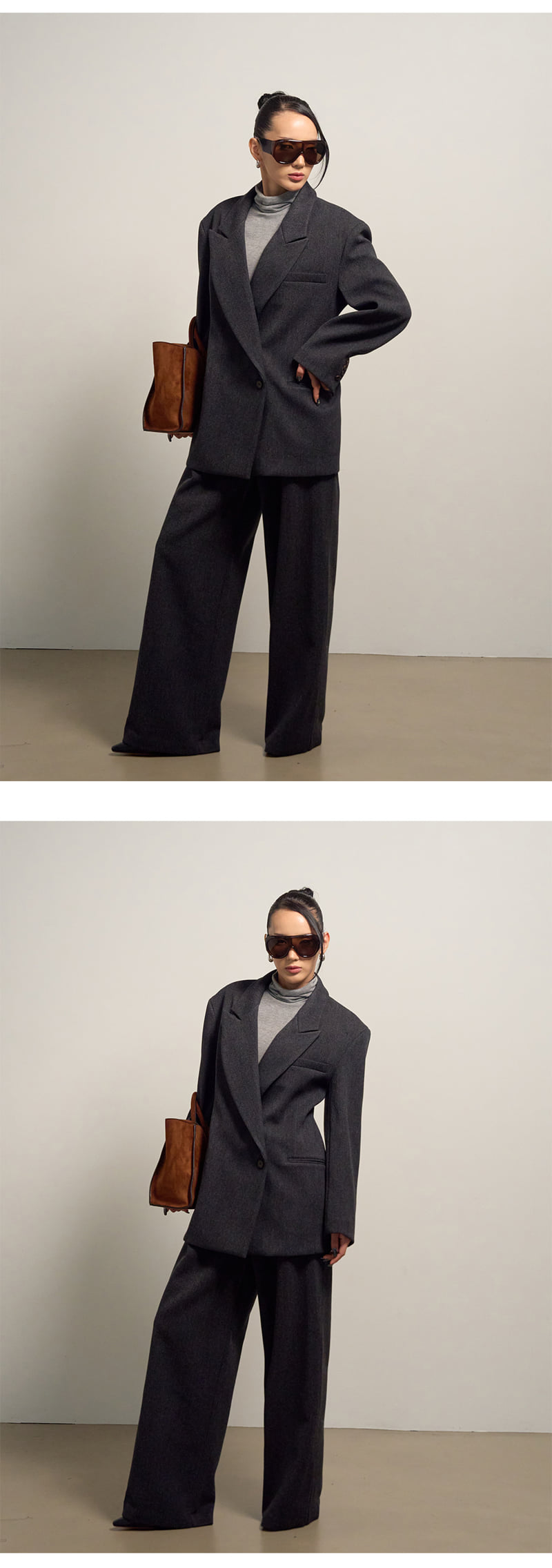 Project Wave - Korean Women Fashion - #momslook - Wool Twill Wide Pintuck Slacks - 4