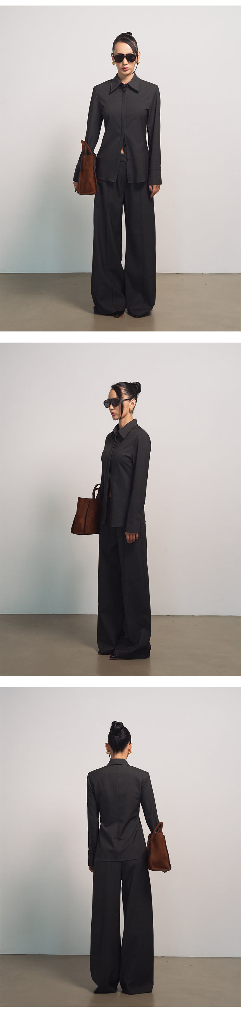 Project Wave - Korean Women Fashion - #womensfashion - Classic Pintuck Wool Wide Slacks - 5