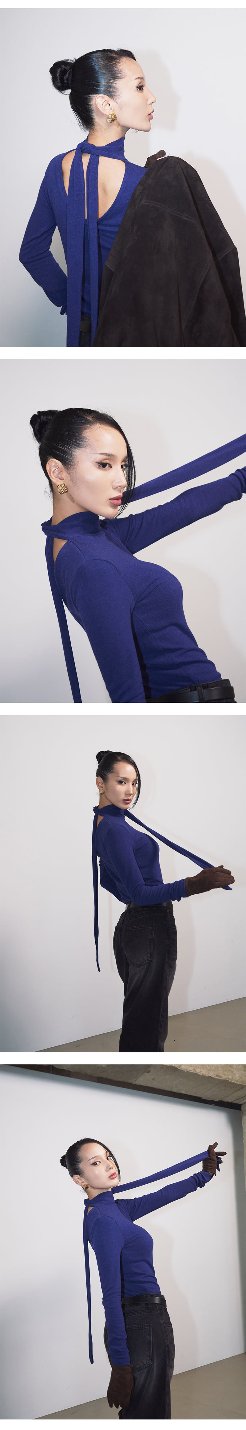 Project Wave - Korean Women Fashion - #womensfashion - Scott Two Way Muffler Turtleneck Tee - 2