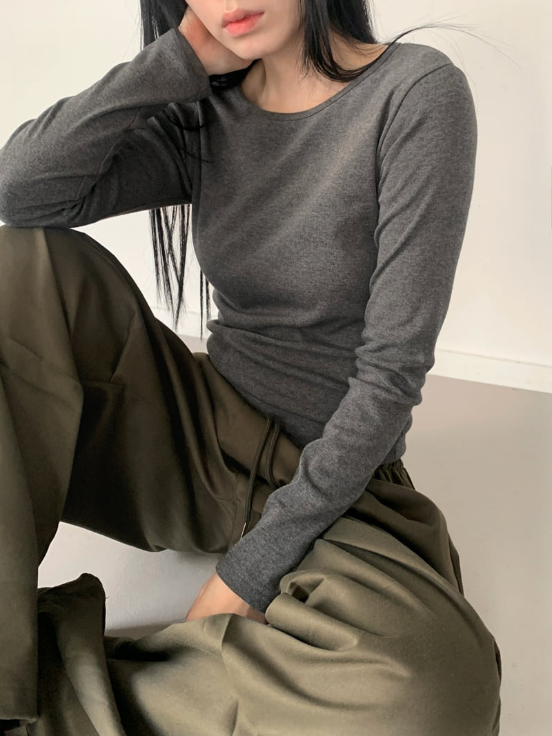 Queensmade - Korean Women Fashion - #momslook - Nine Long Sleeve Tee - 9