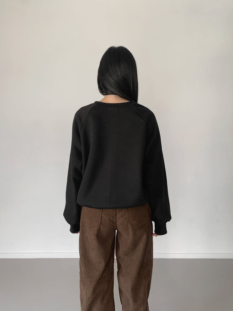 Queensmade - Korean Women Fashion - #momslook - Cheek V-Neck Sweatshirt - 6