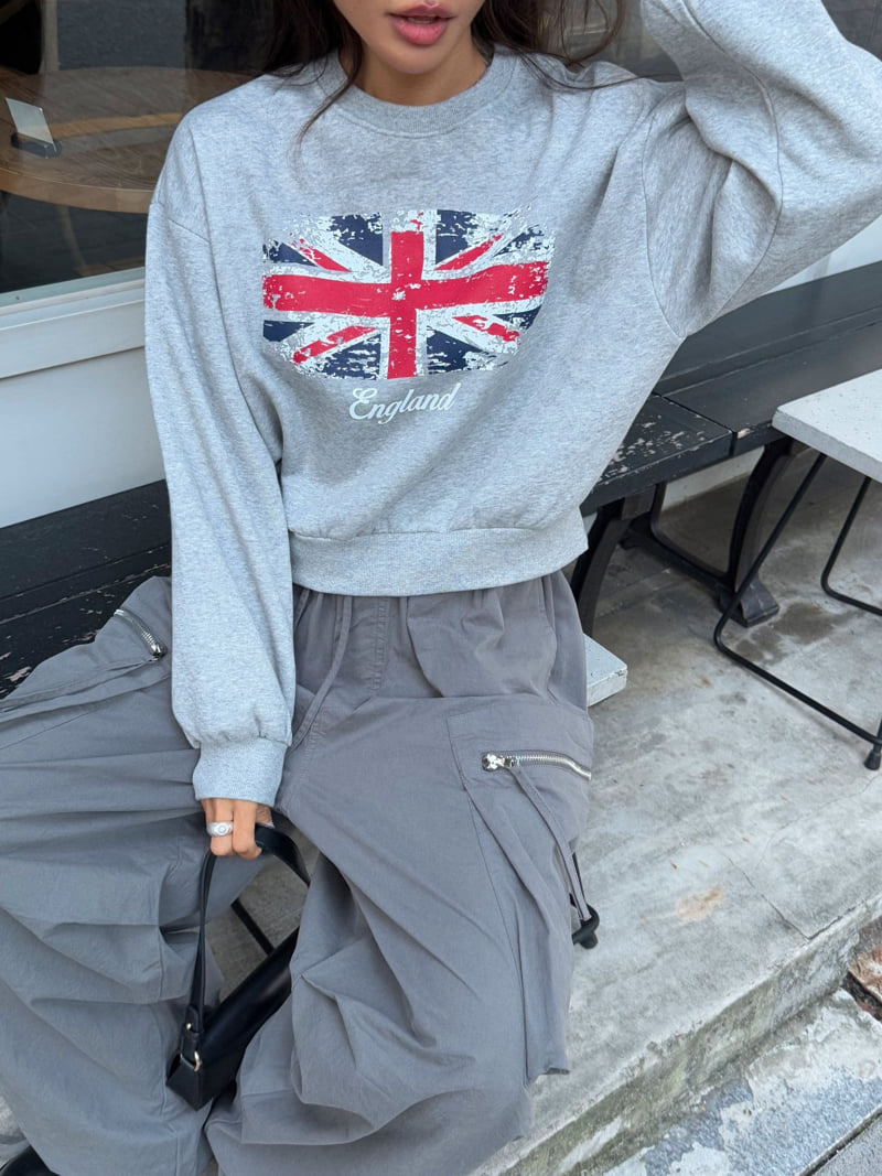 Queensmade - Korean Women Fashion - #womensfashion - England Crop Sweatshirt - 11