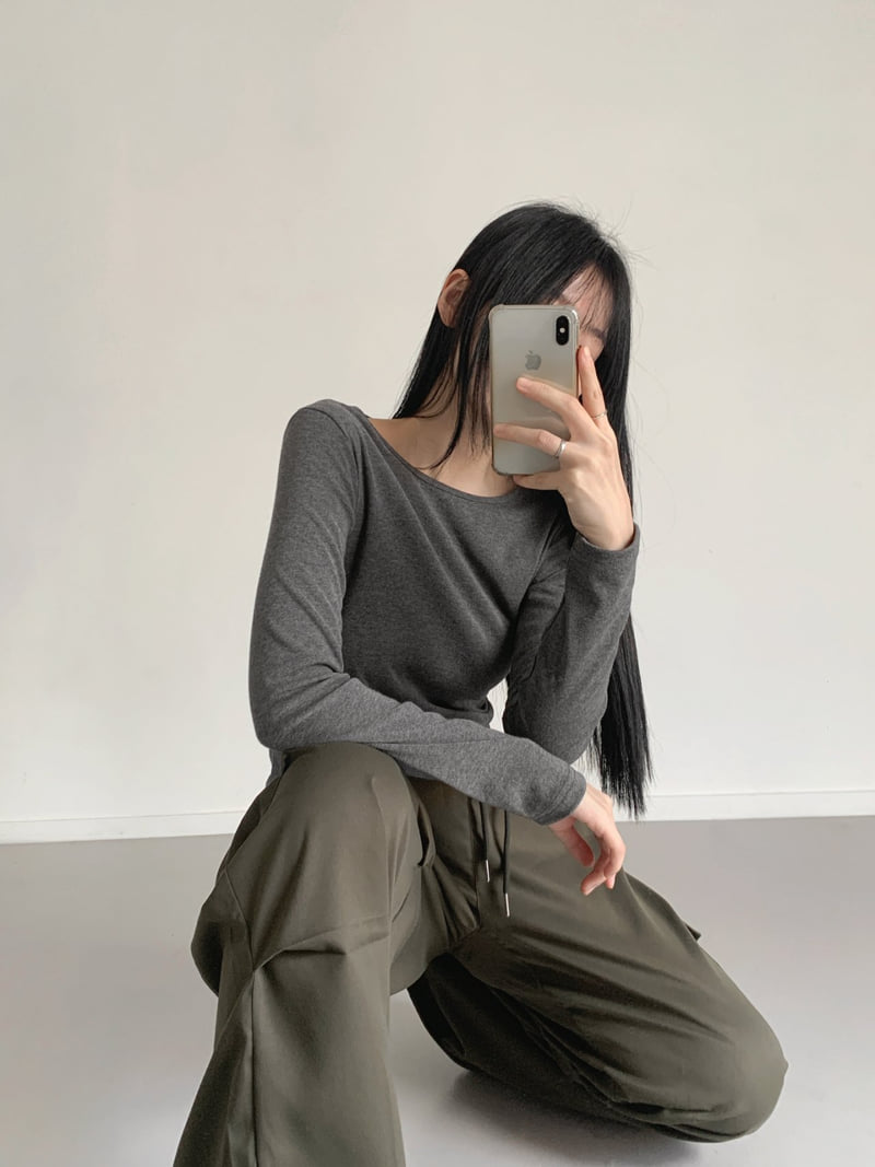 Queensmade - Korean Women Fashion - #womensfashion - Nine Long Sleeve Tee - 2