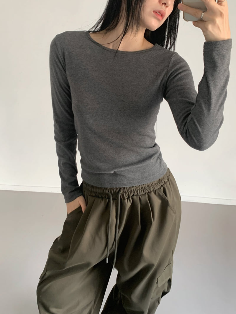 Queensmade - Korean Women Fashion - #womensfashion - Nine Long Sleeve Tee - 8