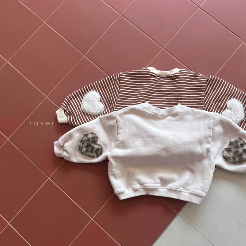 Raker - Korean Baby Fashion - #smilingbaby - Fuzzy Heart Sleeve Tee - 4