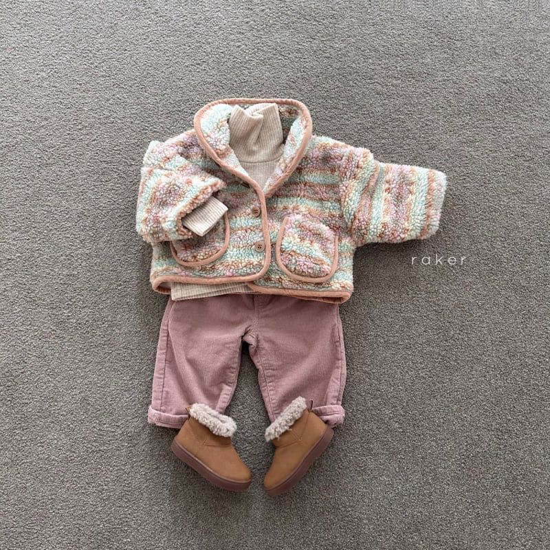 Raker - Korean Baby Fashion - #babyfashion - Shearling Eco Jacket (Multi) - 5