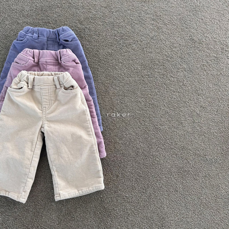 Raker - Korean Baby Fashion - #babyfever - Embroidered Corduroy Pants - 2