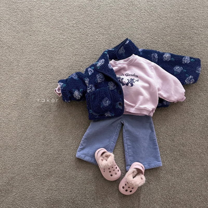 Raker - Korean Baby Fashion - #babyootd - Embroidered Corduroy Pants - 6