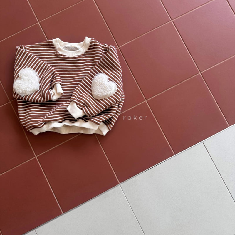Raker - Korean Baby Fashion - #smilingbaby - Fuzzy Heart Sleeve Tee - 3