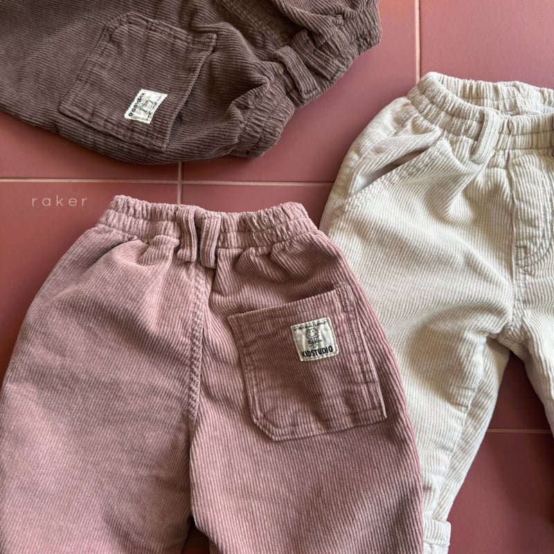Raker - Korean Children Fashion - #Kfashion4kids - Berry Corduroy Pants - 3