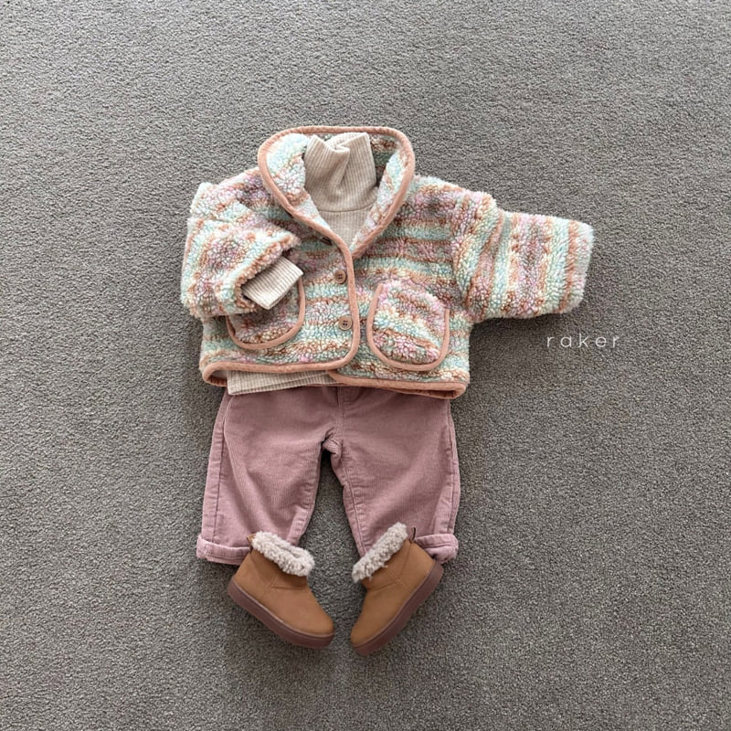 Raker - Korean Children Fashion - #todddlerfashion - Berry Corduroy Pants - 8