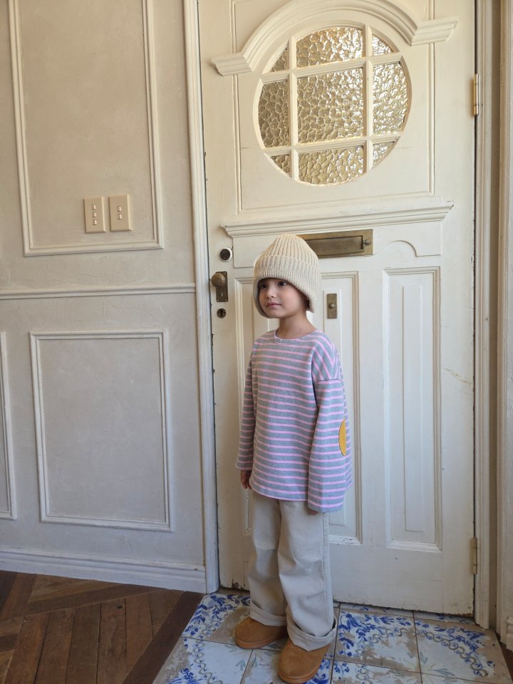 Raleelounge - Korean Children Fashion - #Kfashion4kids - Thick Suede Stripe Tee - 9