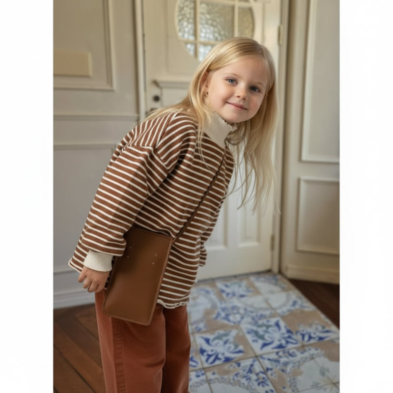 Raleelounge - Korean Children Fashion - #childrensboutique - Balloon Stripe Turtleneck Tee - 6