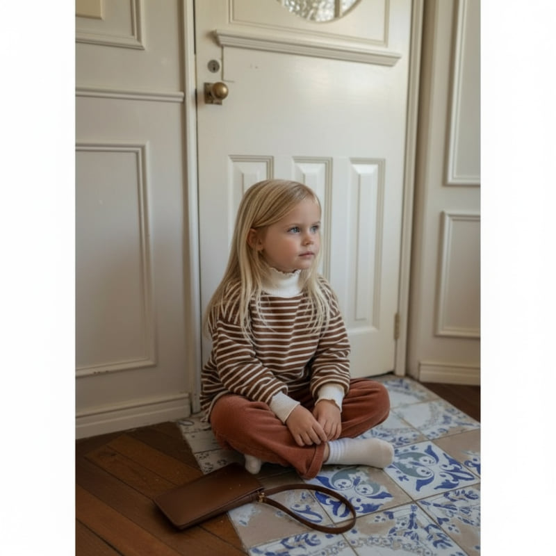 Raleelounge - Korean Children Fashion - #designkidswear - Balloon Stripe Turtleneck Tee - 7