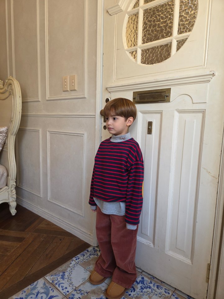 Raleelounge - Korean Children Fashion - #designkidswear - Thick Suede Stripe Tee - 3