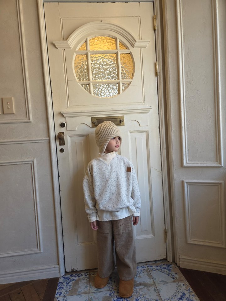 Raleelounge - Korean Children Fashion - #discoveringself - Loose Fit Neps Leather Sweatshirt - 2