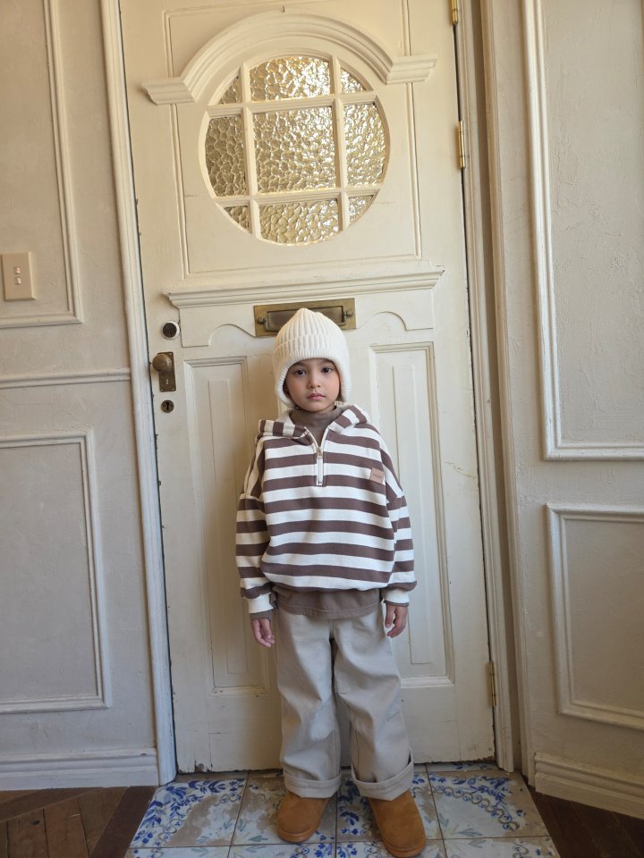 Raleelounge - Korean Children Fashion - #fashionkids - Half Open Wappen Hoodie - 2