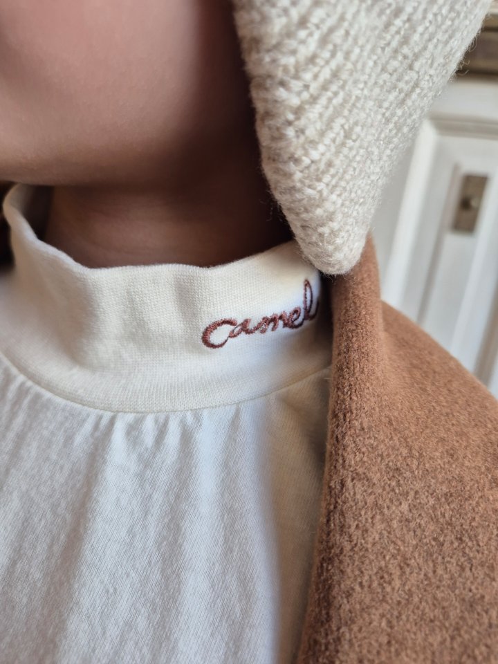 Raleelounge - Korean Children Fashion - #kidsshorts - Camel Turtleneck Tee - 3