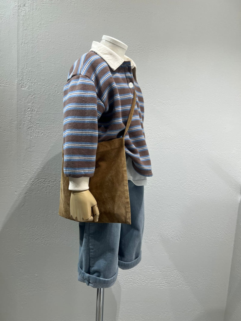Raleelounge - Korean Children Fashion - #kidsstore - Three Stripe Terry Collar Tee