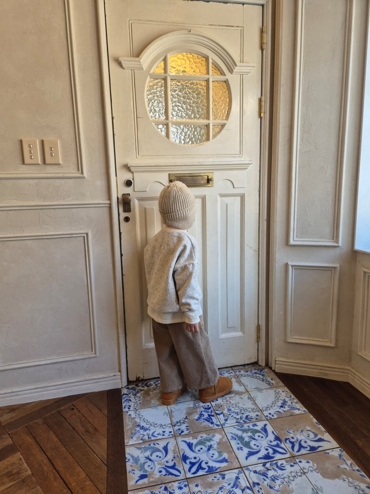 Raleelounge - Korean Children Fashion - #kidsstore - Loose Fit Neps Leather Sweatshirt - 5