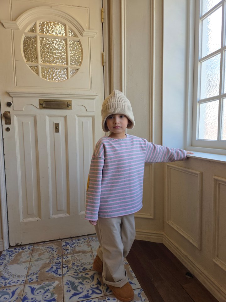Raleelounge - Korean Children Fashion - #kidzfashiontrend - Thick Suede Stripe Tee - 8