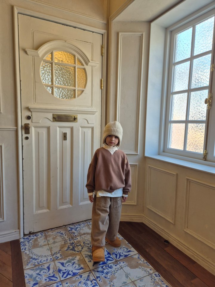 Raleelounge - Korean Children Fashion - #littlefashionista - Loose Fit Neps Leather Sweatshirt - 8