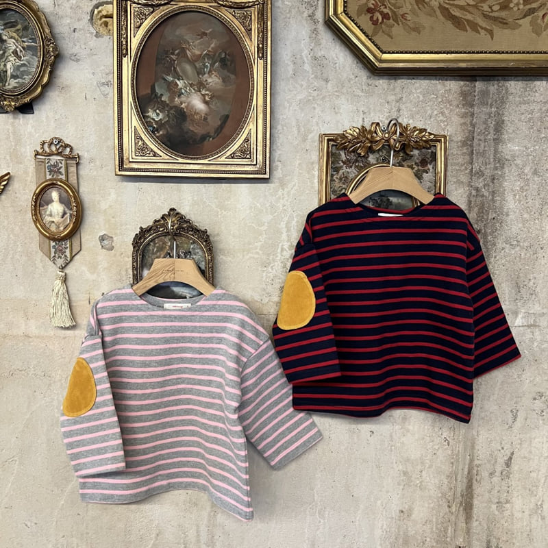 Raleelounge - Korean Children Fashion - #minifashionista - Thick Suede Stripe Tee - 12