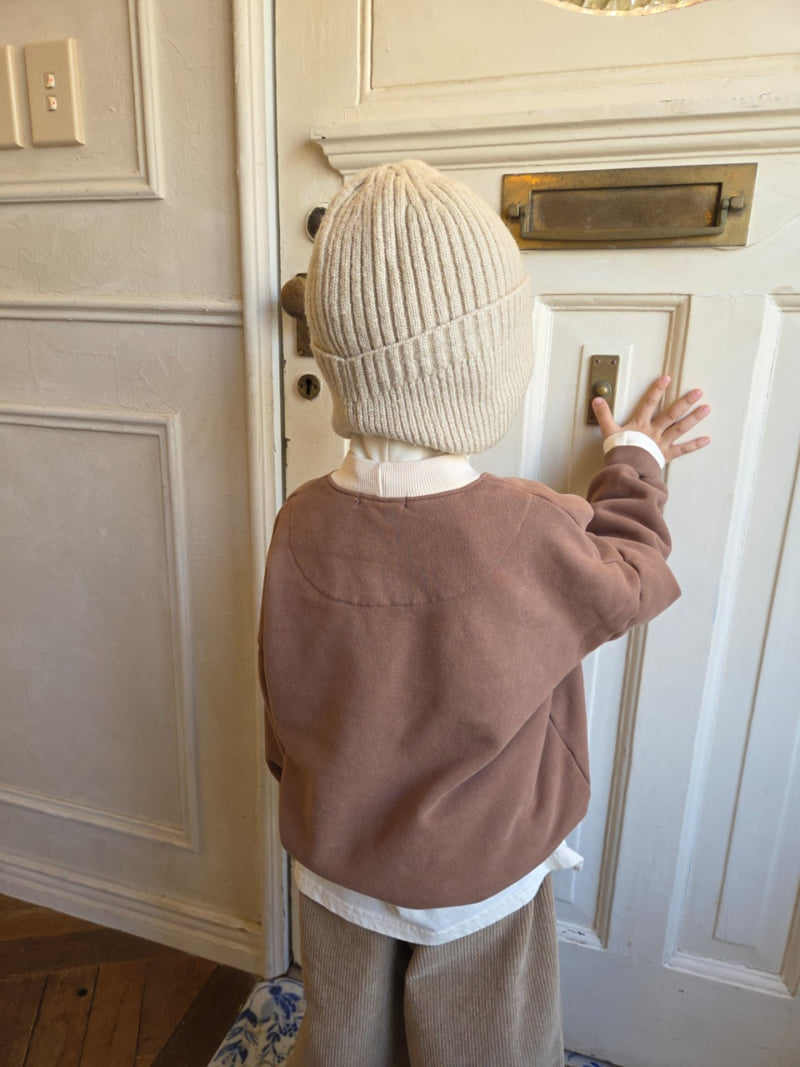 Raleelounge - Korean Children Fashion - #minifashionista - Loose Fit Neps Leather Sweatshirt - 10