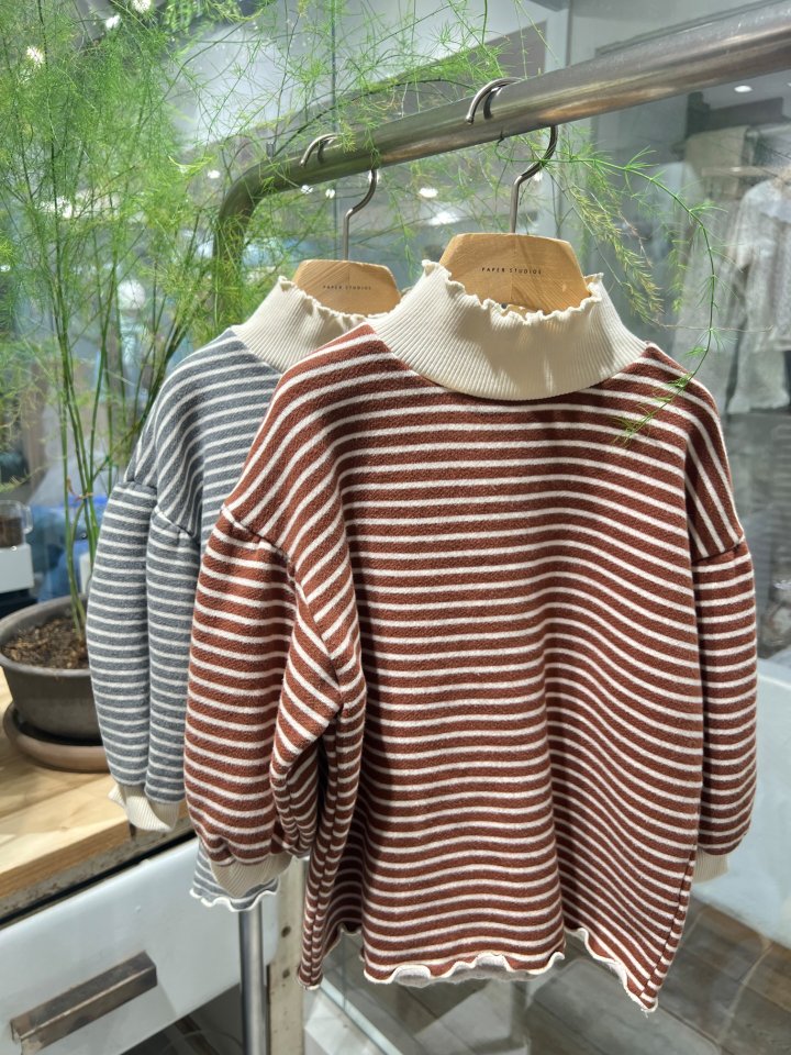 Raleelounge - Korean Children Fashion - #todddlerfashion - Balloon Stripe Turtleneck Tee - 2