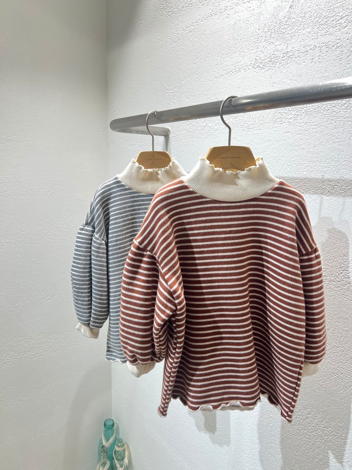 Raleelounge - Korean Children Fashion - #toddlerclothing - Balloon Stripe Turtleneck Tee - 3