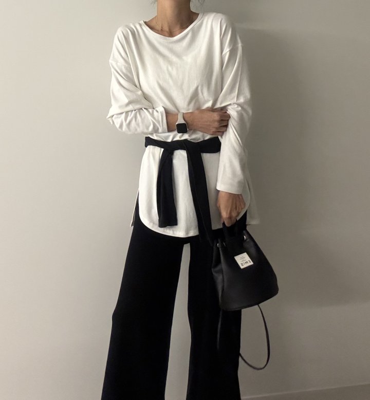 Ripple - Korean Women Fashion - #momslook - Cream Brushed Boxy Tee - 7