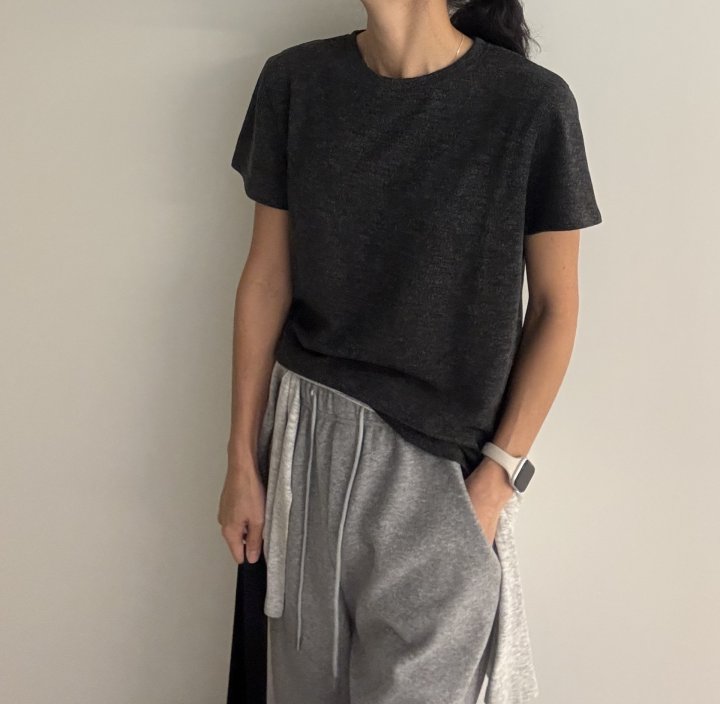 Ripple - Korean Women Fashion - #momslook - Comfy Plain Short Sleeve Tee - 5