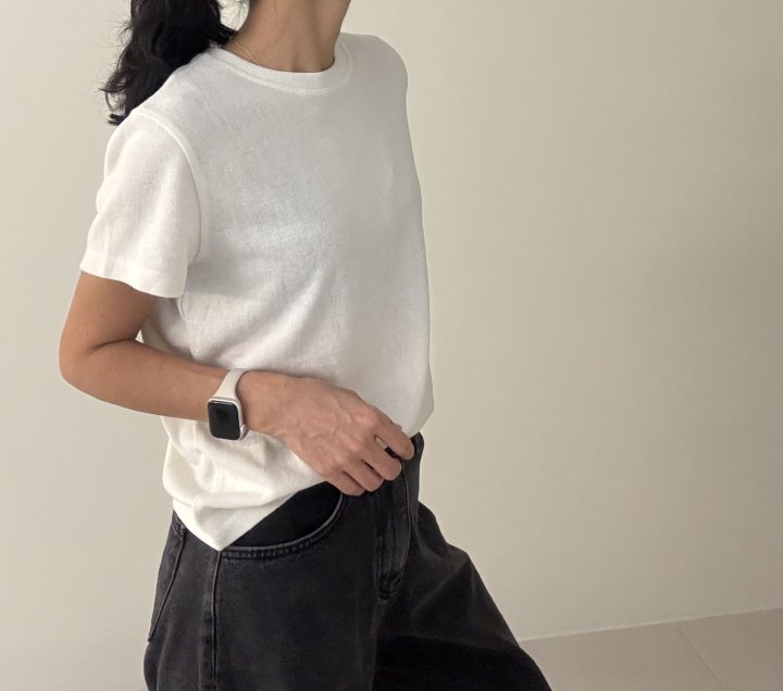 Ripple - Korean Women Fashion - #momslook - Comfy Plain Short Sleeve Tee - 7