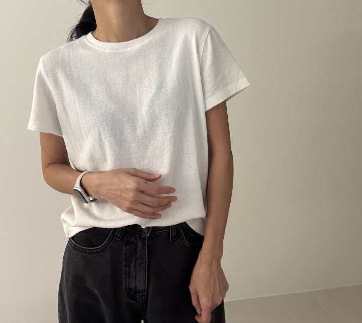Ripple - Korean Women Fashion - #momslook - Comfy Plain Short Sleeve Tee - 8