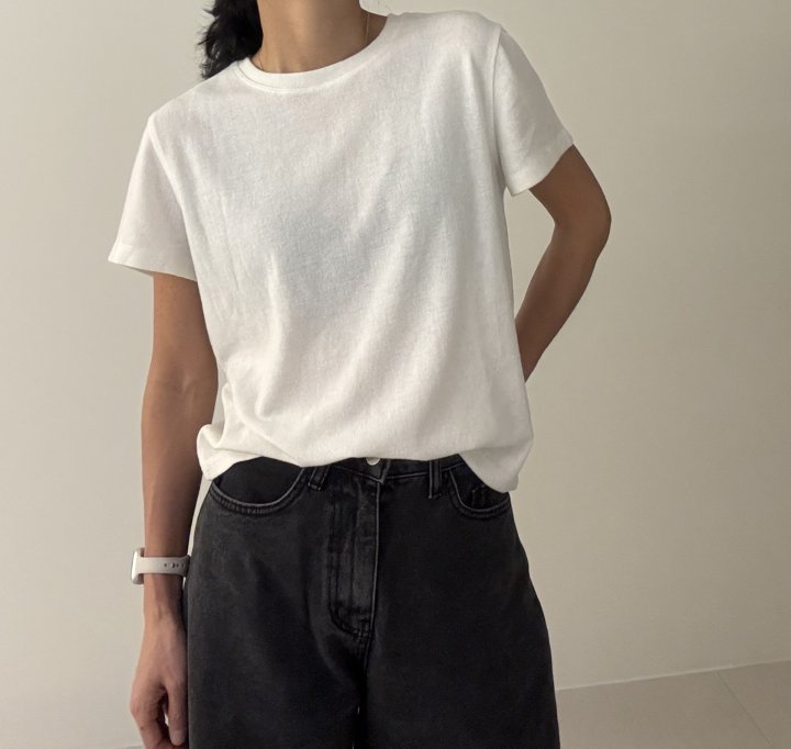 Ripple - Korean Women Fashion - #momslook - Comfy Plain Short Sleeve Tee - 9