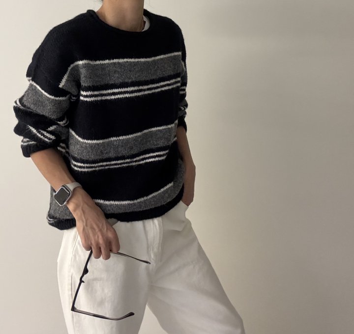 Ripple - Korean Women Fashion - #momslook - Movie Stripe Knit